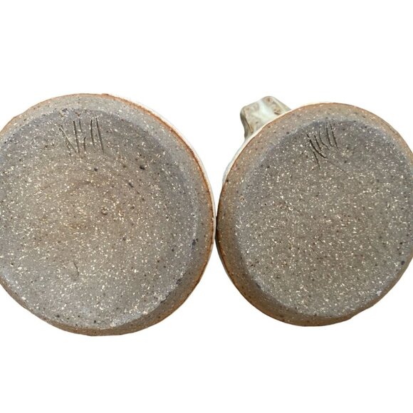 Handmade Stoneware Oil & Vinegar Cruet Set Rustic Pottery Ceramic Kitchen Decor - Picture 8 of 8